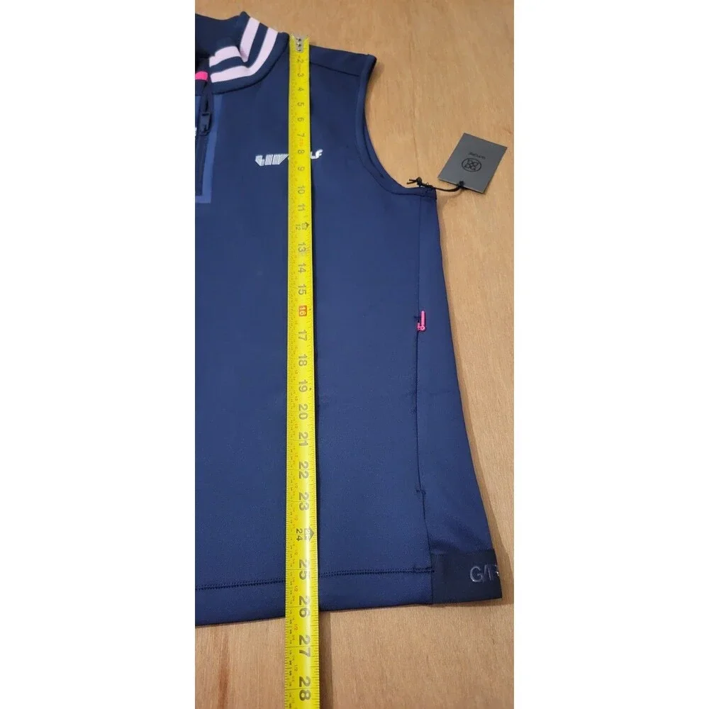 G/Fore Golf Logo DOUBLE KNIT Blue Vest Mens Size Medium Style GMM000031